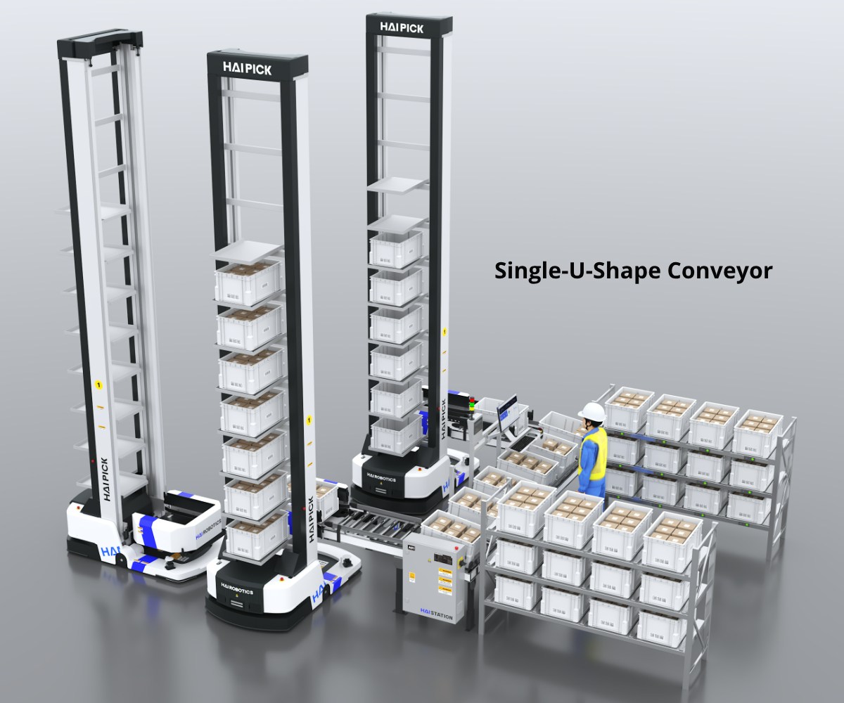 Single U shape conveyor workstation